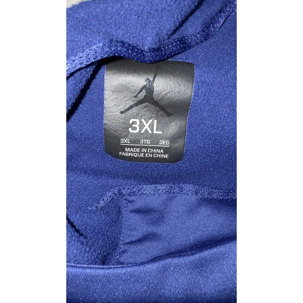 Jordan Hoodie Mens 3XL Blue Sleeveless Pullover Fleece Jumpman Kangaroo Pocket